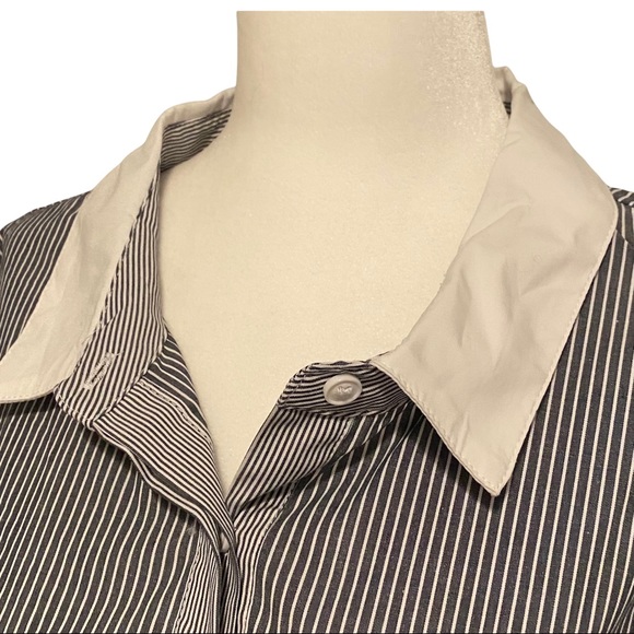 ADDITION ELLE STRIPED BUTTON DOWN BLOUSE SHIRT PLUS SIZE 2X - Picture 6 of 8